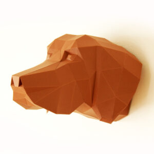 Papiertier Bastelbogen Hundekopf